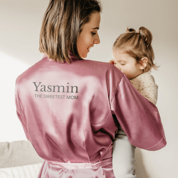 Bestel Kimono met naam - Roze met eigen foto