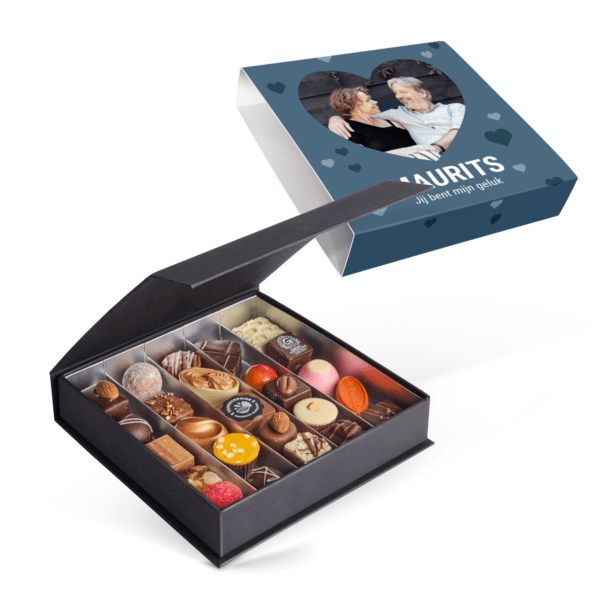Bestel Luxe bonbon giftbox bedrukken - Valentijn (25 stuks) met eigen foto