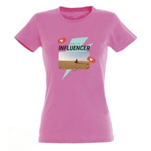 Bestel T-shirt voor vrouwen bedrukken - Roze - XL met eigen foto