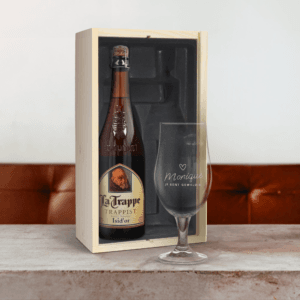 Bestel Bierpakket met gegraveerd glas - La Trappe Isid'or met eigen foto
