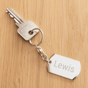 Bestel Sleutelhanger graveren met naam - Dogtag met eigen foto