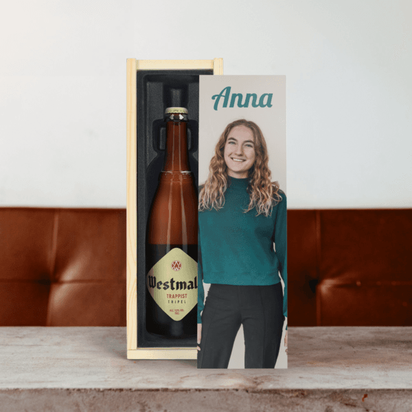 Bestel Bier in bedrukte kist - Westmalle Tripel met eigen foto