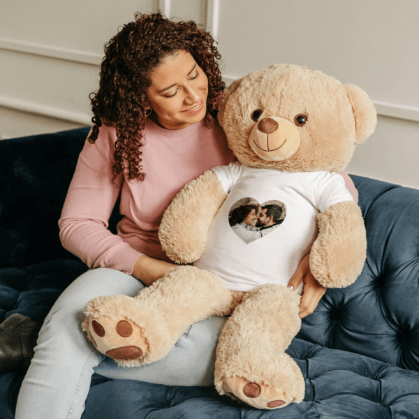 Bestel Grote knuffelbeer met foto met eigen foto