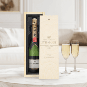Bestel Champagne in gegraveerde kist - Moët & Chandon (750ml) met eigen foto