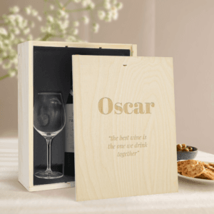 Bestel Wijnpakket met glas - Salentein Primus Malbec (Gegraveerde deksel) met eigen foto