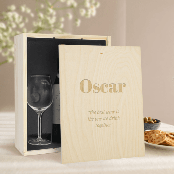Bestel Wijnpakket met glas - Salentein Primus Malbec (Gegraveerde deksel) met eigen foto