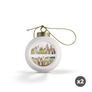 Bestel Keramieken kerstbalen - 2 stuks met eigen foto