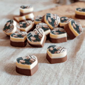 Bestel Chocolade bonbons hart met foto - 12 stuks met eigen foto