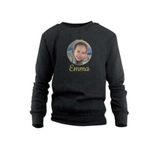 Bestel Trui voor kids bedrukken - Zwart - 10 jaar met eigen foto