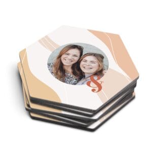 Bestel Zeshoekige onderzetters bedrukken - 6 stuks met eigen foto