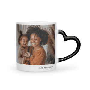 Bestel Magische mok met foto en tekst - harthandvat met eigen foto