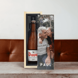 Bestel Bier in bedrukte kist - Duvel met eigen foto