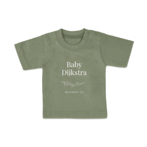 Bestel Baby shirt bedrukken - Korte mouw - Groen - 50/56 met eigen foto