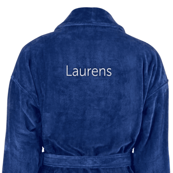 Bestel Heren badjas borduren - Donkerblauw - S/M met eigen foto