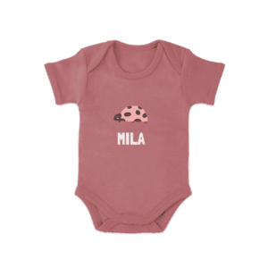 Bestel Romper bedrukken - Korte mouw - Roze - 74/80 met eigen foto