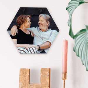 Bestel Wandpaneel met foto of naam - Hexagon - 1 stuk met eigen foto