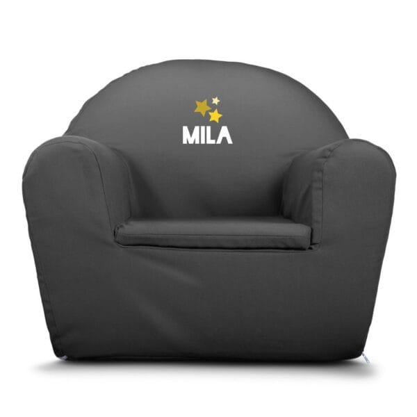 Bestel Kinderfauteuil met naam bedrukken - Grijs met eigen foto