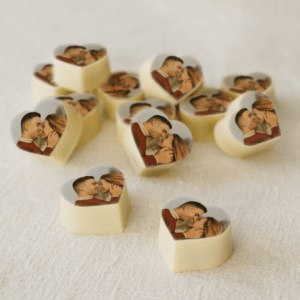 Bestel Chocolade Pralines - Hartjes met foto - Praliné - 36 stuks met eigen foto