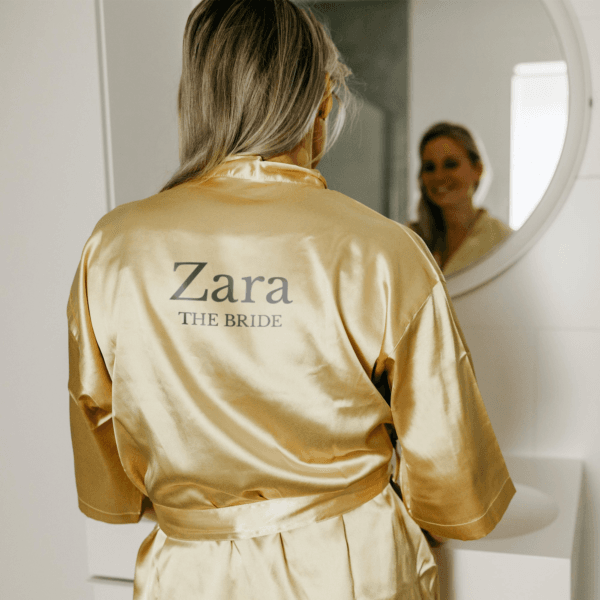 Bestel Kimono met naam - Goud met eigen foto