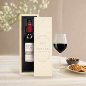 Bestel Wijn in gegraveerde kist - Oude Kaap - Rood met eigen foto