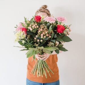 Bestel Bloemen - Boeket Roze (Middel) met eigen foto