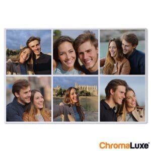 Bestel Persoonlijke instacollage aluminium - Chromaluxe - Wit - 60x40 met eigen foto