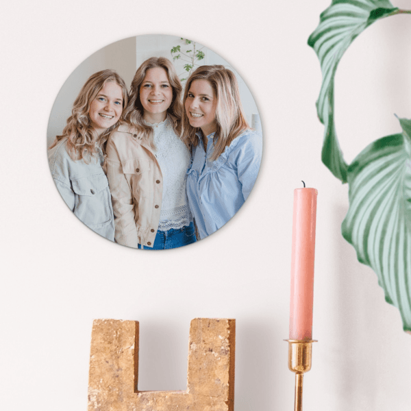 Bestel Wandpaneel met foto of naam - Rond met eigen foto