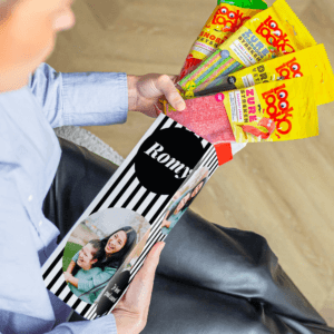 Bestel Gepersonaliseerd snoeppakket met Look-O-Look snoep met eigen foto