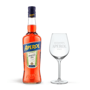 Bestel Aperol Spritz cadeau met glas met eigen foto