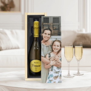 Bestel Wijn in bedrukte kist - Riondo Prosecco Spumante met eigen foto