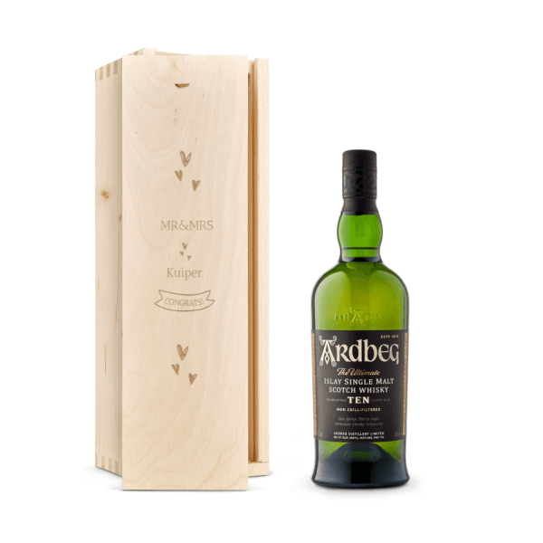 Bestel Whisky in gegraveerde kist - Ardberg 10 Years met eigen foto