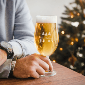 Bestel Bierglas op voet graveren met eigen foto