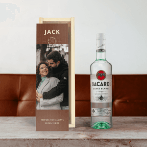 Bestel Rum in bedrukte kist - Bacardi met eigen foto