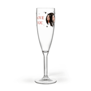 Bestel Champagneglas bedrukken - Kunststof - Mydrinkglass met eigen foto