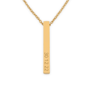 Bestel Bar ketting met naam - Goud met eigen foto