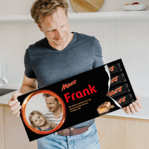 Bestel Mega Mars reep met naam en foto bedrukken met eigen foto