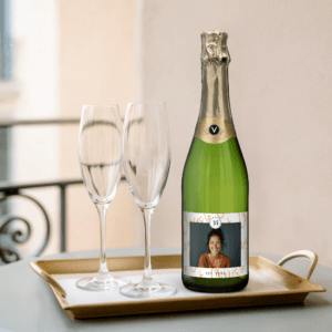 Bestel Mousserende wijn met bedrukt etiket - Vintense Blanc alcoholvrij met eigen foto