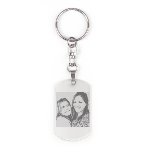 Bestel Sleutelhanger graveren met foto - Dogtag met eigen foto