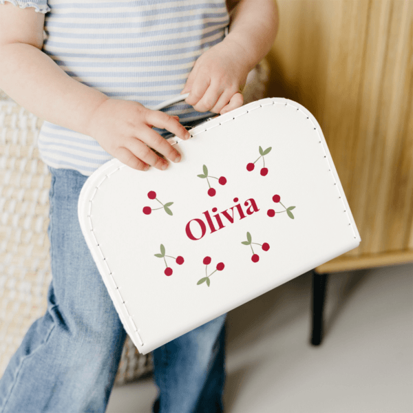 Bestel Kinderkoffer bedrukken - Wit - Middel met eigen foto