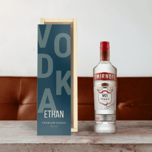 Bestel Vodka in bedrukte kist - Smirnoff met eigen foto