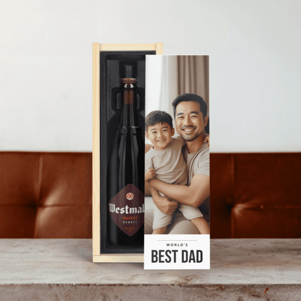 Bestel Bier in bedrukte kist - Westmalle Dubbel met eigen foto