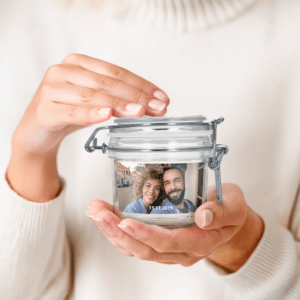 Bestel Glazen pot met deksel personaliseren - 200 ml met eigen foto