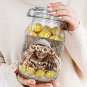 Bestel Chocolade paaseitjes in gepersonaliseerde pot - 2l met eigen foto