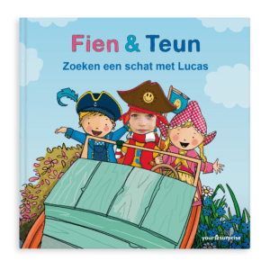 Bestel Gepersonaliseerd kinderboek - Fien & Teun 'Zoeken een schat' - Softcover met eigen foto