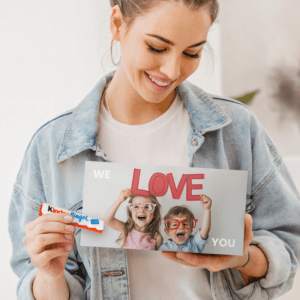 Bestel kinder chocolade personaliseren 64 reepjes met eigen foto