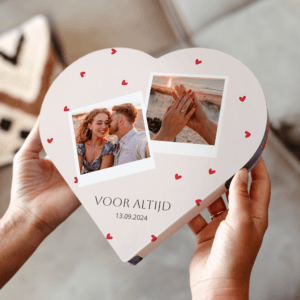 Bestel Hart chocolade doos met Milka pralines personaliseren met eigen foto