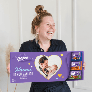 Bestel Mega Milka reep met naam en foto bedrukken - 6 repen met eigen foto