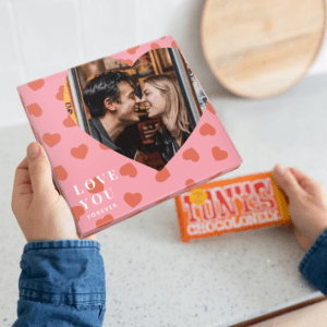 Bestel Giftbox met reep Tony&apos;s Chocolonely bedrukken - Karamel Zeezout met eigen foto