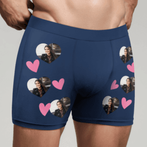 Bestel Boxershort bedrukken - M - Blauw met eigen foto