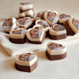 Bestel Chocolade bonbons hart met foto - 6 stuks met eigen foto